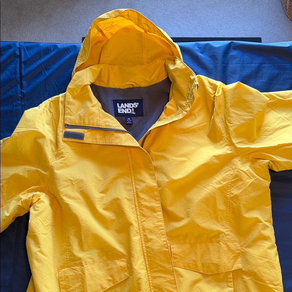 Lands' End Vibrant Yellow Hooded Coat